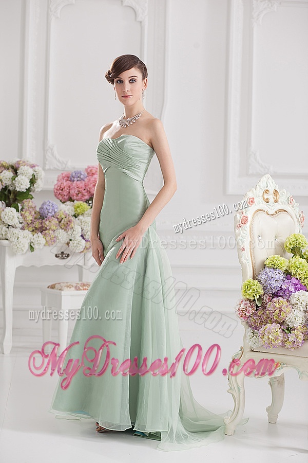 Mermaid Lime Green Taffeta Long Evening Dress with Sweetheart