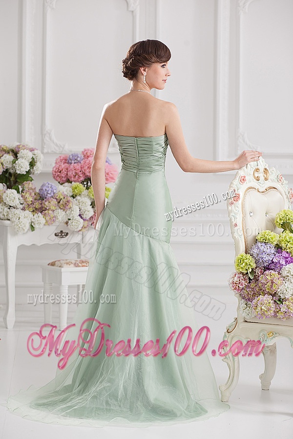 Mermaid Lime Green Taffeta Long Evening Dress with Sweetheart
