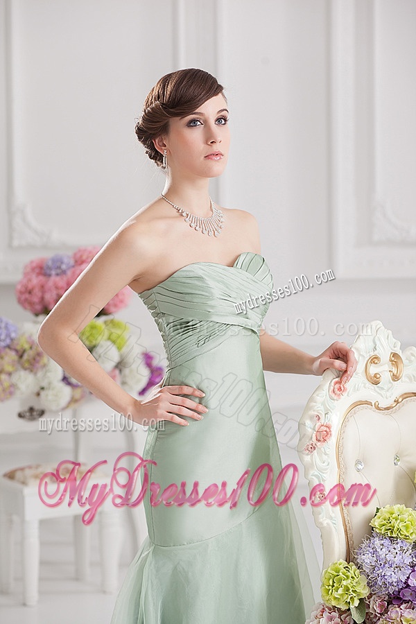 Mermaid Lime Green Taffeta Long Evening Dress with Sweetheart