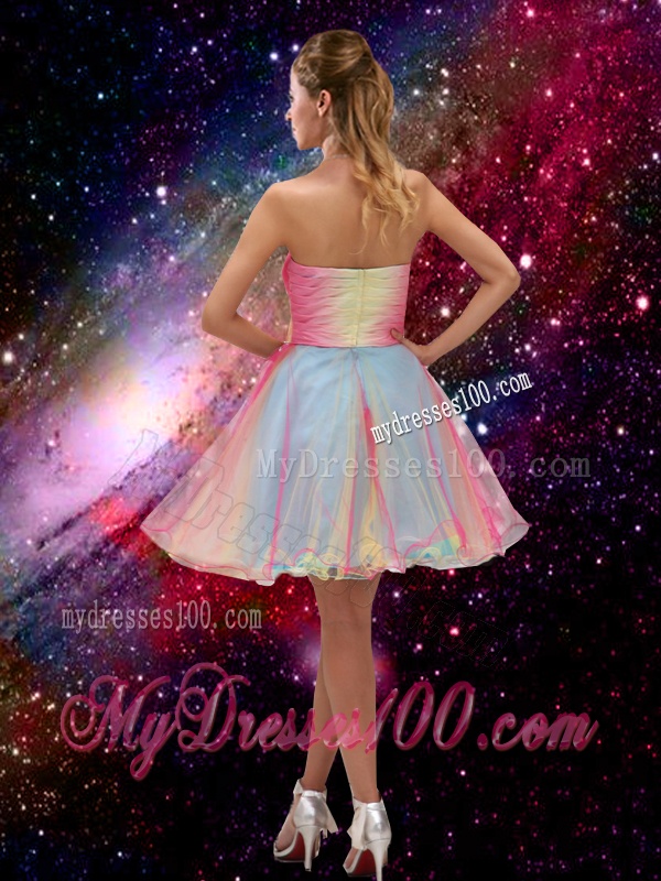 New Style A Line Hand Made Flower and Beaded Evening Dresses in Multi Color