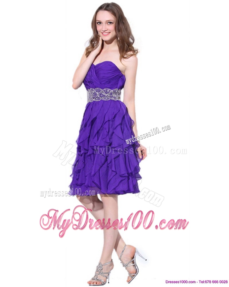 Popular Sweetheart Ruffled Evening Dresses with Appliques
