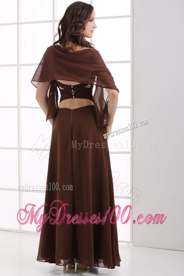 Sweetheart Empire Chiffon Ruched Decorate Evening Dress with Silt