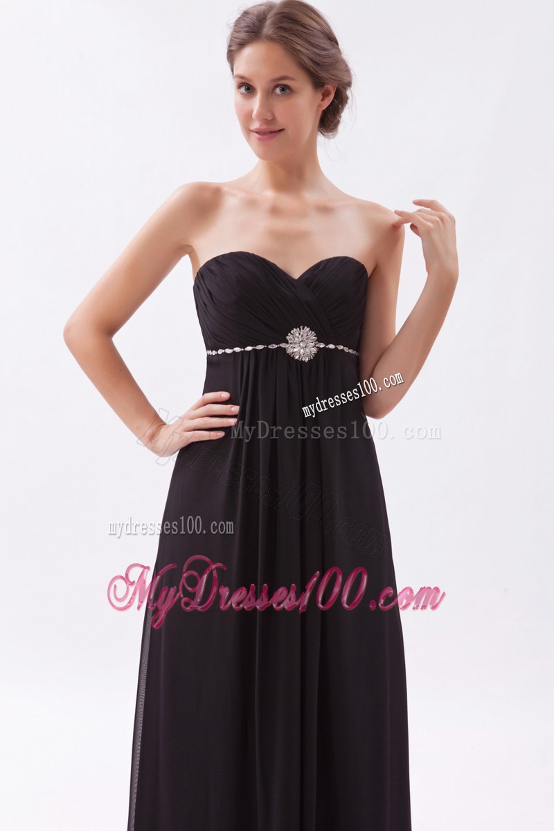 Black Sweetheart Rhinestones Decorated Trash Train Prom Evening Dress