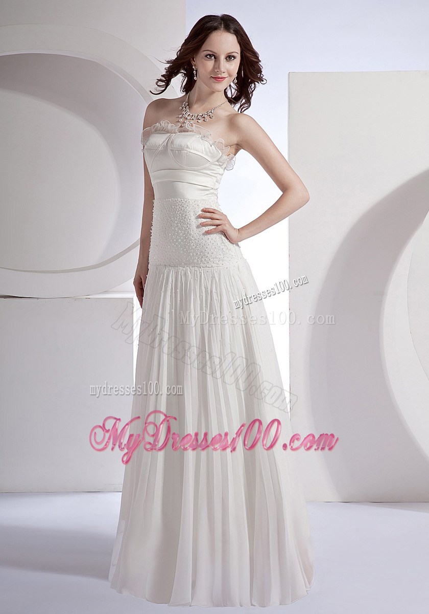 Strapless Beading Decorated Bodice 2013 Prom Evening Dress with Ruche