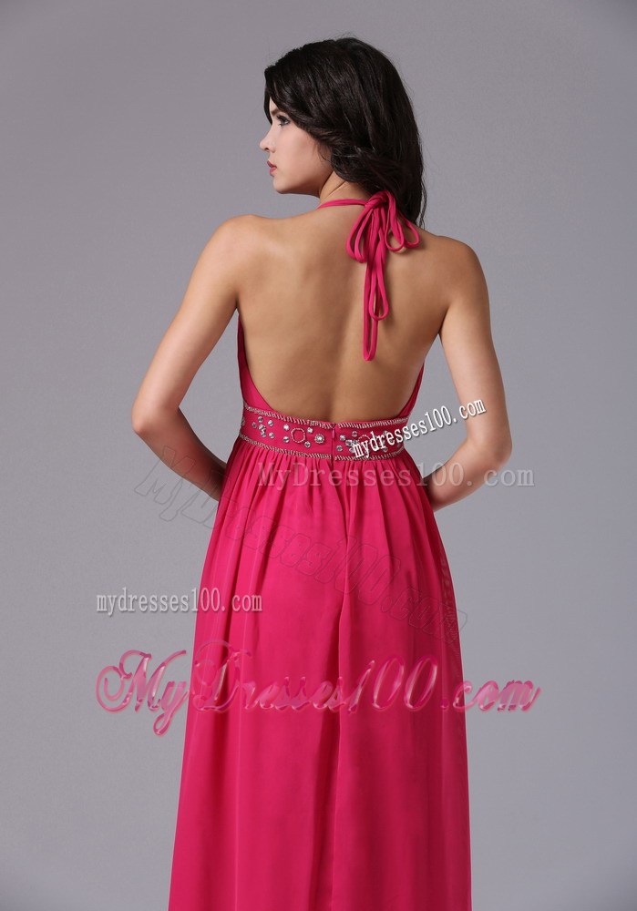 Coral Red Halter V-neck For 2013 Prom Evening Dress with Ruche