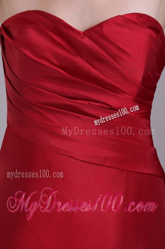 beautiful Ruched Sweetheart Floor-length Prom Dresses in Wine Red