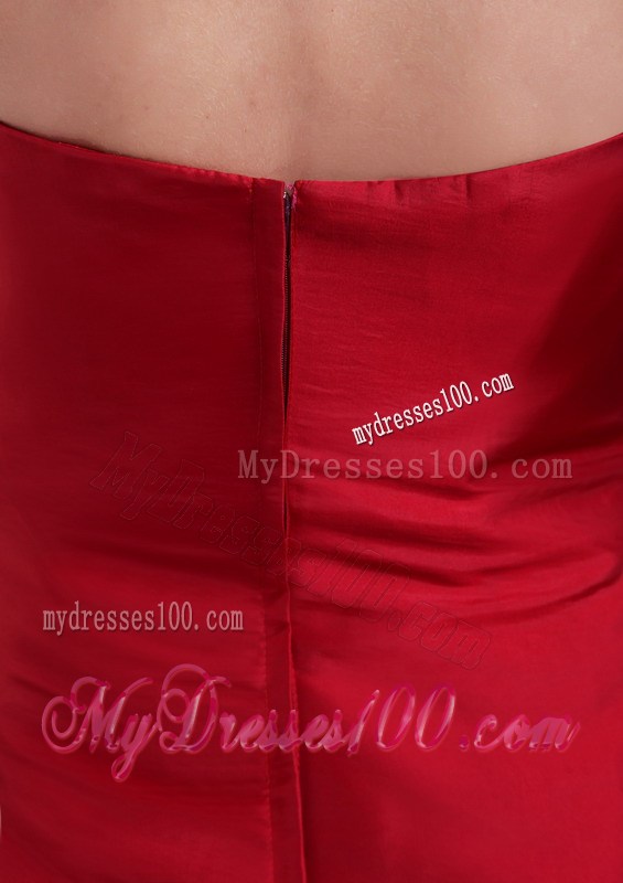 beautiful Ruched Sweetheart Floor-length Prom Dresses in Wine Red