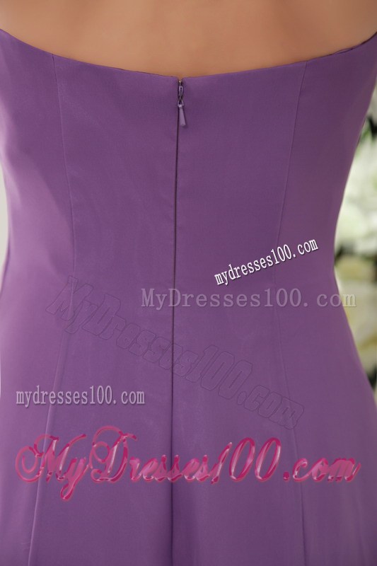 Beaded Sweetheart Prom Dress in Lavender Chiffon of Floor-length