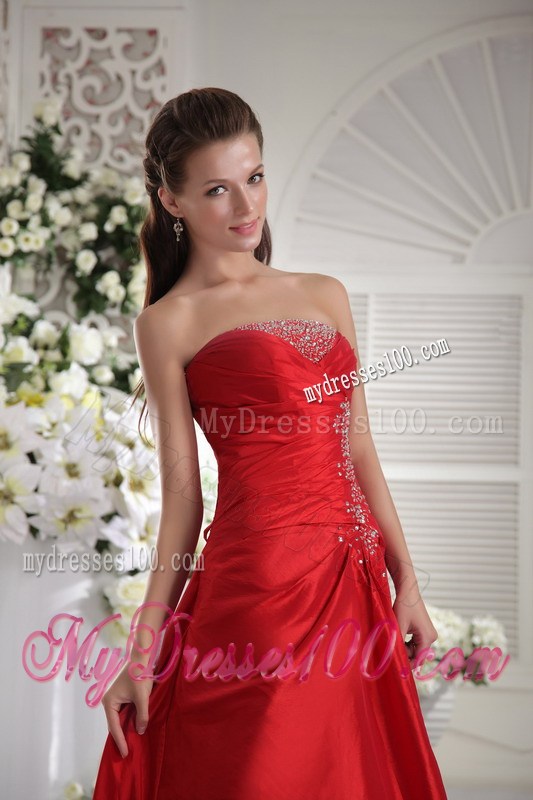 Beading and Ruches Decorate On Long Criss-cross Prom Dress in Wine Red
