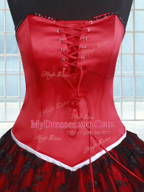 Sleeveless Lace Up Floor Length Lace Quinceanera Dress