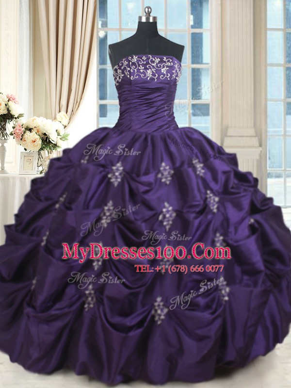 Graceful Sleeveless Lace Up Floor Length Beading and Appliques Sweet 16 Quinceanera Dress