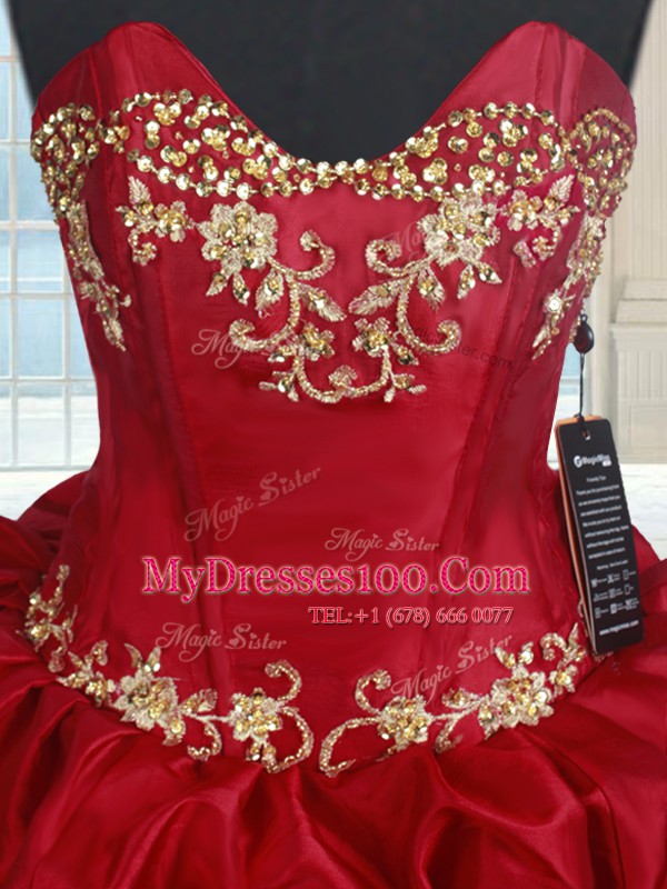 Artistic Taffeta Sleeveless Floor Length Quinceanera Dress and Beading and Pick Ups