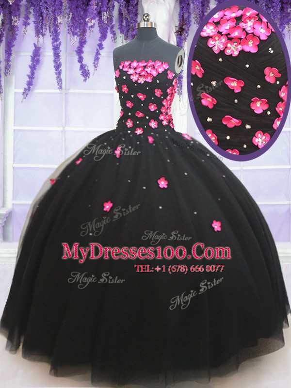 Dynamic Floor Length Ball Gowns Sleeveless Black Ball Gown Prom Dress Lace Up