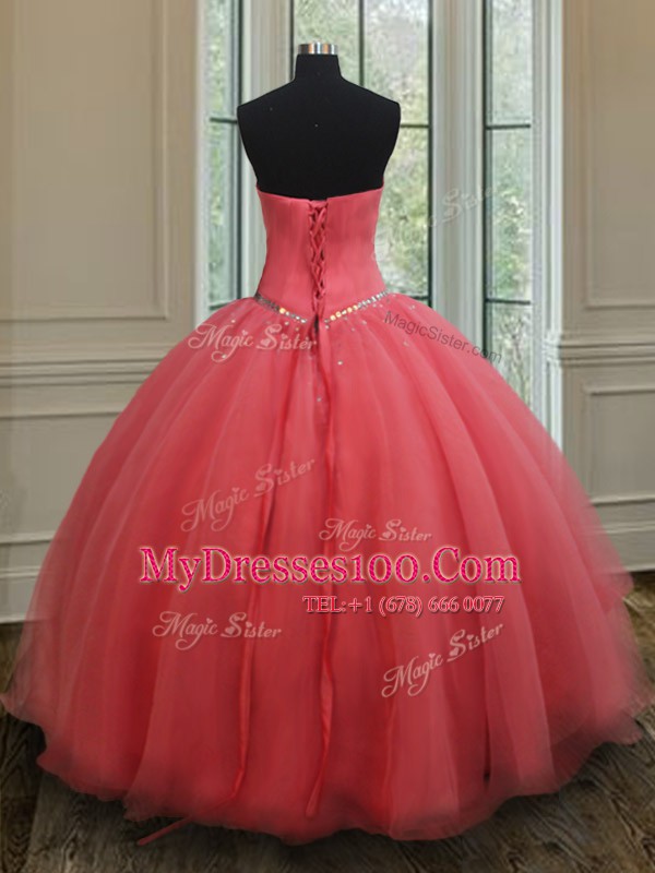 Organza Sleeveless Floor Length Sweet 16 Dresses and Beading