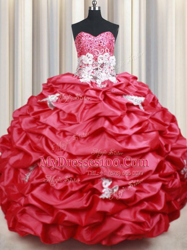 Sexy Sleeveless Brush Train Beading and Appliques and Sequins and Pick Ups Lace Up Ball Gown Prom Dress