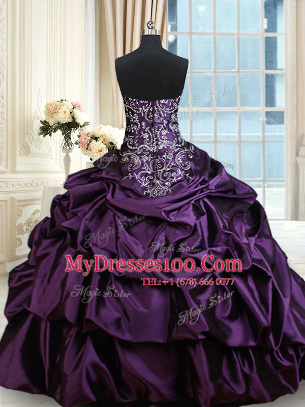 Low Price Pick Ups Floor Length Purple 15 Quinceanera Dress Sweetheart Sleeveless Lace Up
