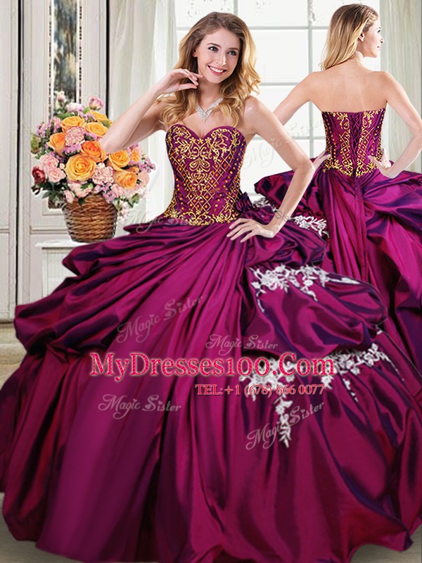 Traditional Sleeveless Lace Up Floor Length Beading and Appliques and Pick Ups Ball Gown Prom Dress