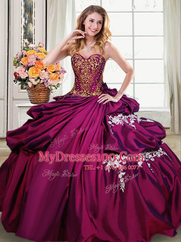 Traditional Sleeveless Lace Up Floor Length Beading and Appliques and Pick Ups Ball Gown Prom Dress