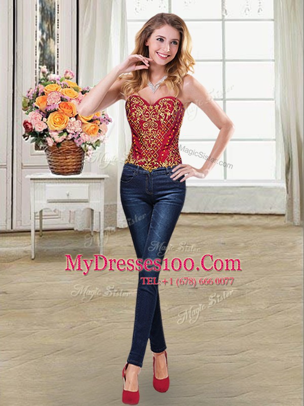 Elegant Four Piece Wine Red Sweetheart Neckline Beading and Appliques and Pick Ups Quinceanera Dresses Sleeveless Lace Up