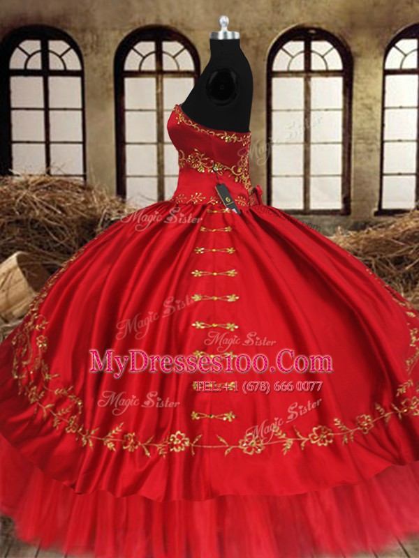 Edgy Wine Red Sleeveless Beading and Embroidery Floor Length Vestidos de Quinceanera