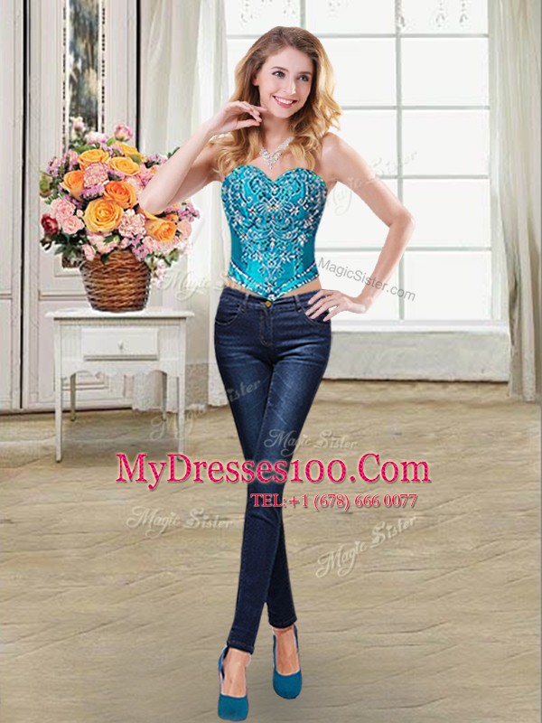 Four Piece Sleeveless Lace Up Floor Length Beading and Embroidery and Pick Ups Ball Gown Prom Dress