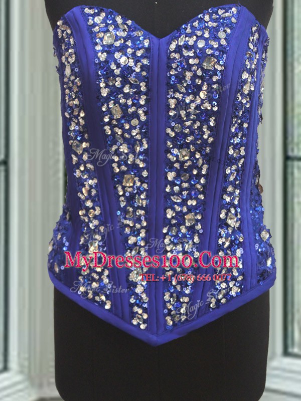 Customized Three Piece Multi-color Ball Gowns Beading and Ruffles Sweet 16 Dress Lace Up Tulle Sleeveless Floor Length