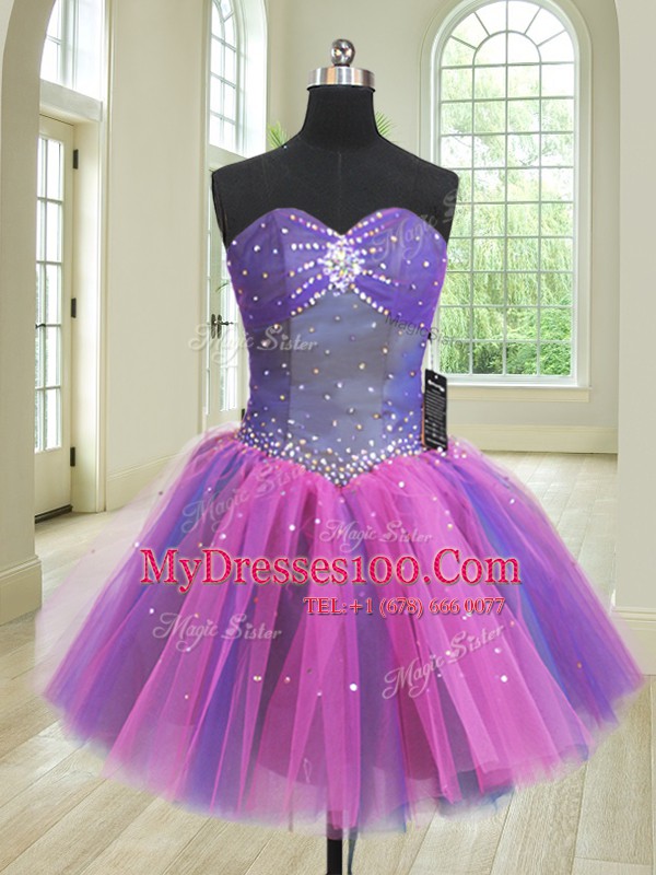Stylish Three Piece Ball Gowns Vestidos de Quinceanera Multi-color Sweetheart Tulle Sleeveless Floor Length Lace Up