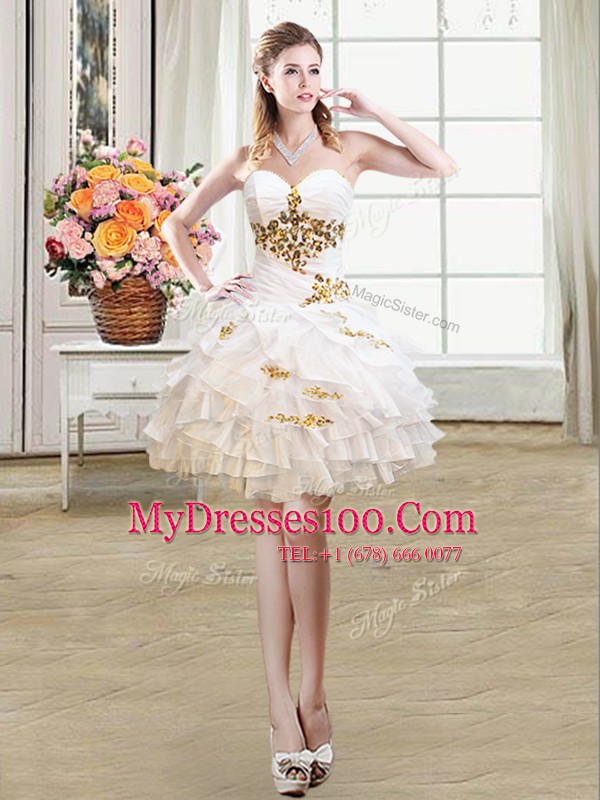 Captivating Four Piece White Organza Lace Up Sweetheart Sleeveless Floor Length Quinceanera Dress Beading and Ruffles