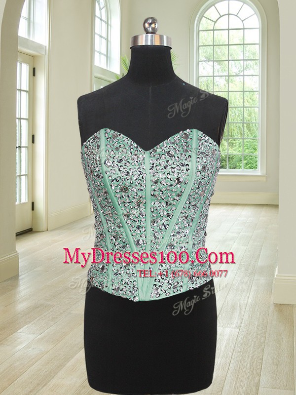 Fitting Three Piece Sweetheart Sleeveless Organza 15 Quinceanera Dress Beading and Ruffles Lace Up