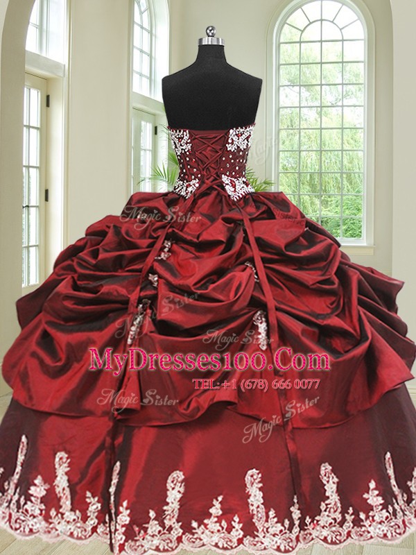 Four Piece Sleeveless Beading and Appliques and Pick Ups Lace Up Vestidos de Quinceanera