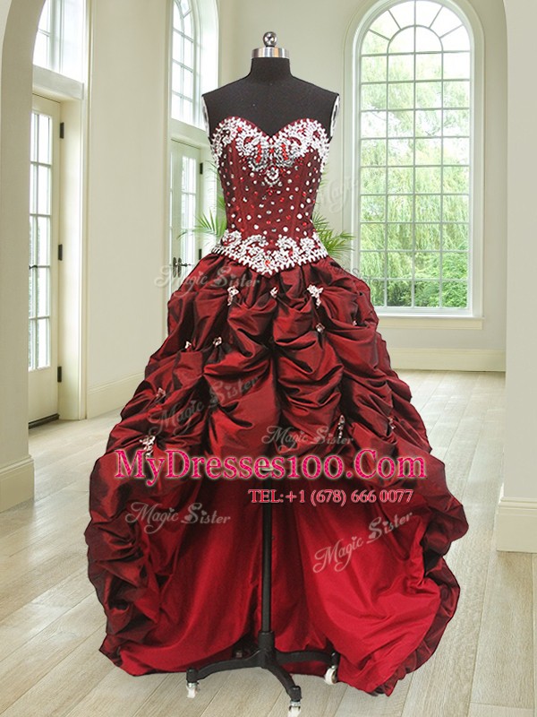 Four Piece Sleeveless Beading and Appliques and Pick Ups Lace Up Vestidos de Quinceanera