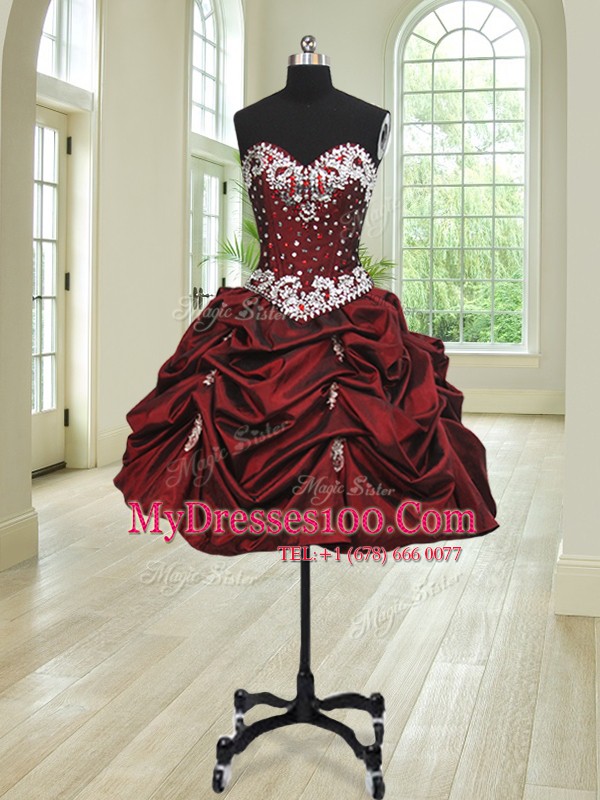Four Piece Sleeveless Beading and Appliques and Pick Ups Lace Up Vestidos de Quinceanera