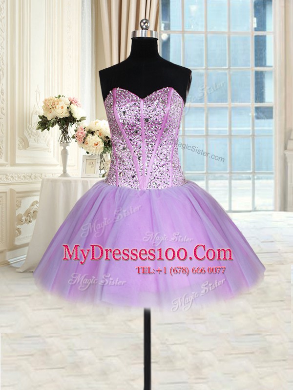 Hot Sale Three Piece Sleeveless Lace Up Floor Length Beading 15 Quinceanera Dress