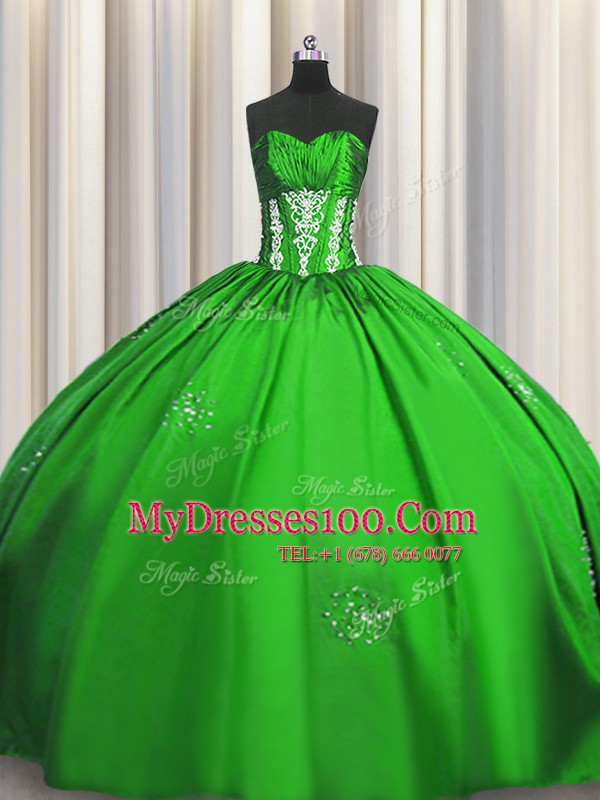Beading and Appliques and Ruching Quinceanera Dress Lace Up Short Sleeves Floor Length