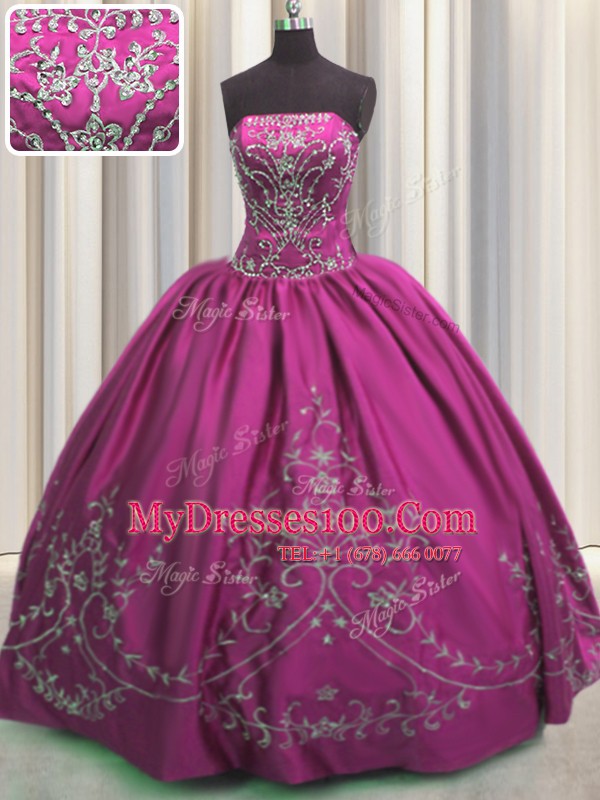 Best Sleeveless Lace Up Floor Length Beading and Embroidery Sweet 16 Dress