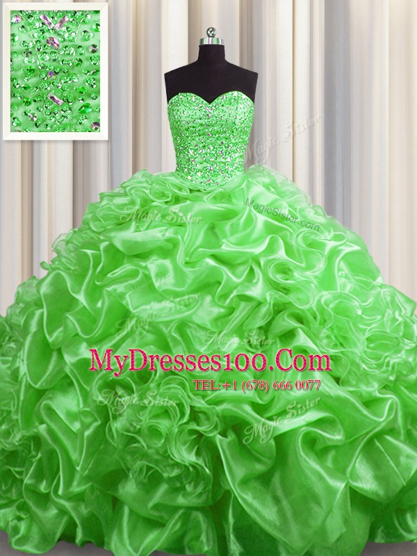 Beautiful Pick Ups With Train Ball Gowns Sleeveless Sweet 16 Dresses Court Train Lace Up