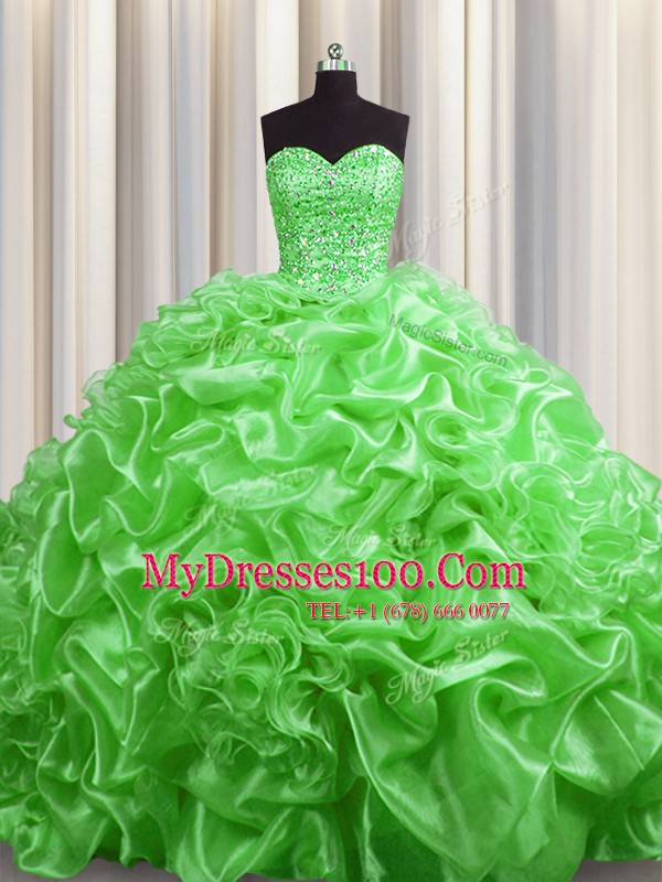Beautiful Pick Ups With Train Ball Gowns Sleeveless Sweet 16 Dresses Court Train Lace Up