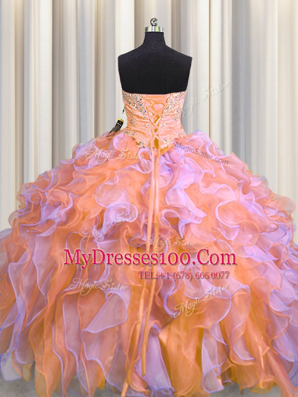 Floor Length Ball Gowns Sleeveless Multi-color Sweet 16 Dress Lace Up