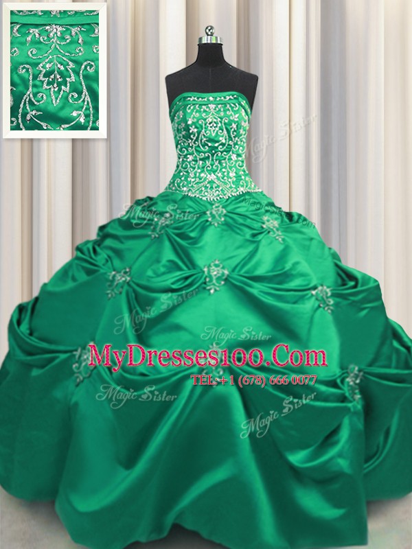 Charming Turquoise Lace Up Sweet 16 Dress Beading and Appliques and Embroidery Sleeveless Floor Length