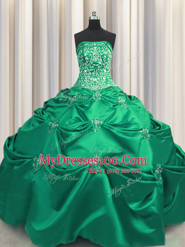 Charming Turquoise Lace Up Sweet 16 Dress Beading and Appliques and Embroidery Sleeveless Floor Length