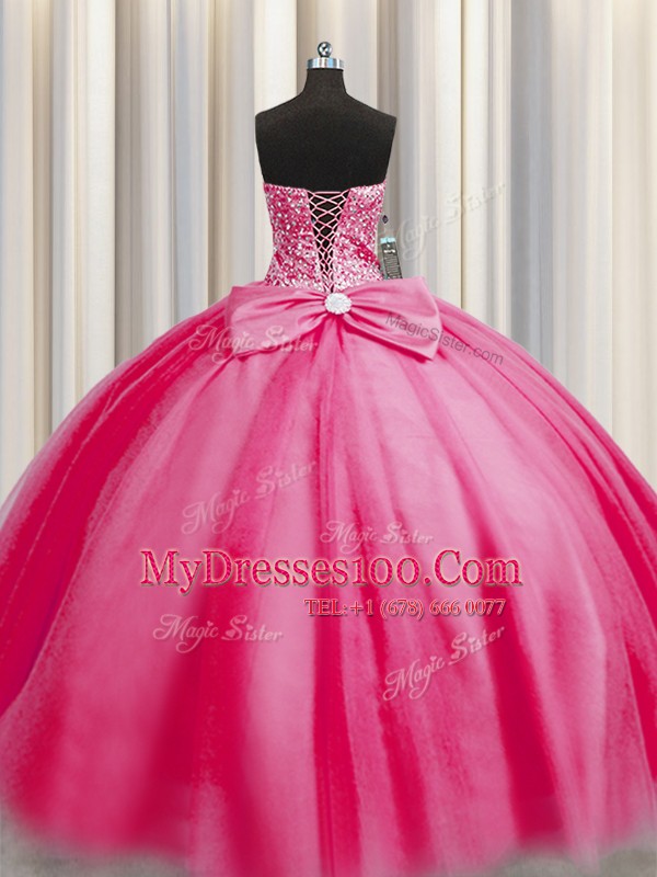 Big Puffy Sweetheart Sleeveless Tulle Vestidos de Quinceanera Beading Lace Up
