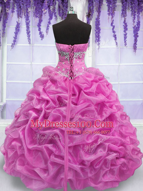 Fantastic Floor Length Gold Vestidos de Quinceanera Organza Sleeveless Beading