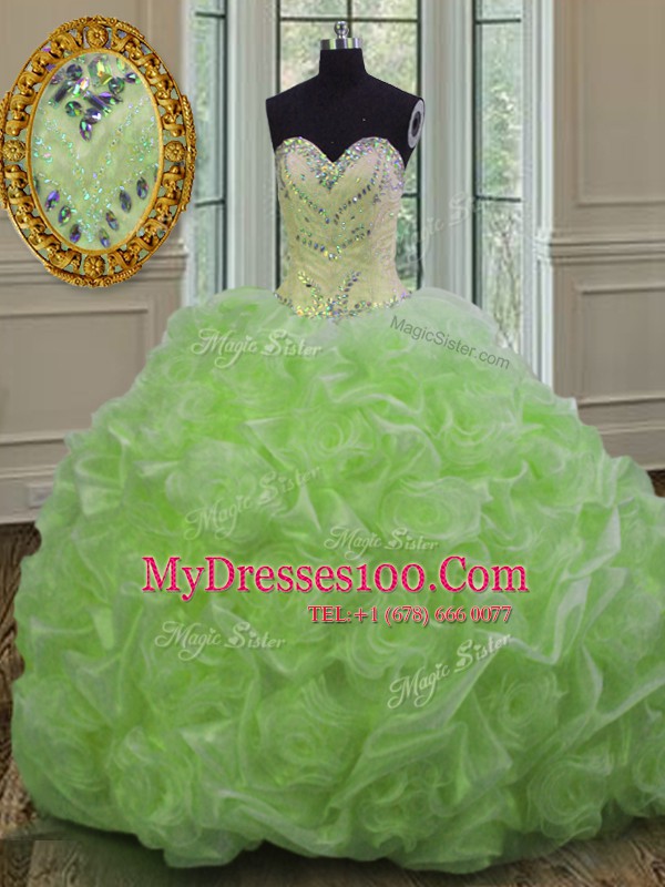 Simple Beading Vestidos de Quinceanera Lace Up Sleeveless Sweep Train