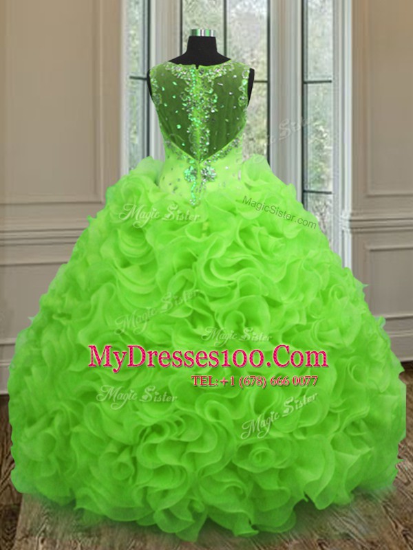 Glorious Sleeveless Organza Zipper Vestidos de Quinceanera for Military Ball and Sweet 16 and Quinceanera