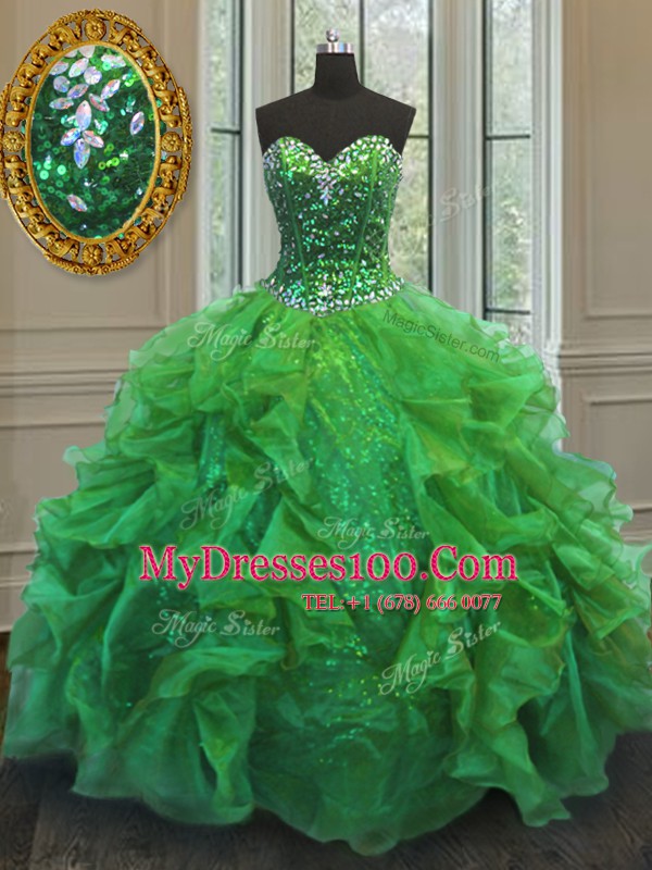 Floor Length Quinceanera Dress Sweetheart Sleeveless Lace Up