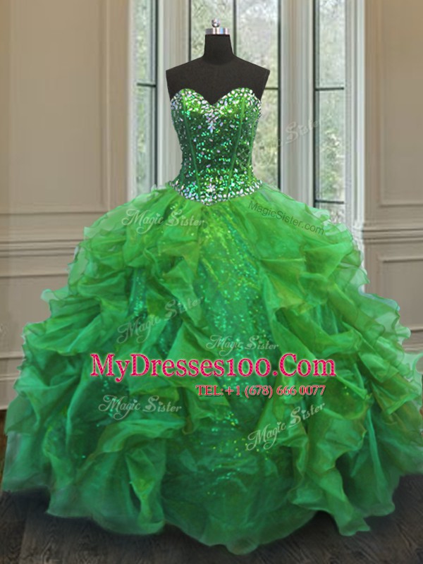 Floor Length Quinceanera Dress Sweetheart Sleeveless Lace Up