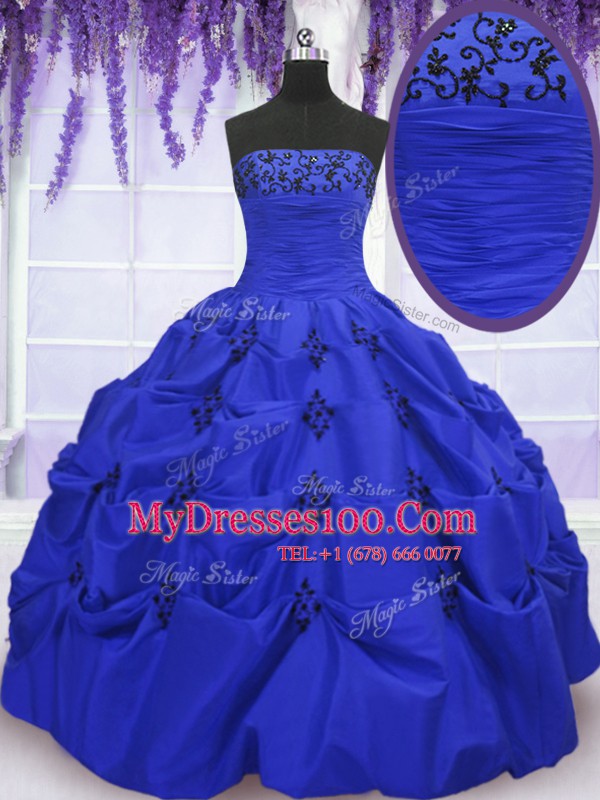 Sleeveless Embroidery and Pick Ups Lace Up Vestidos de Quinceanera