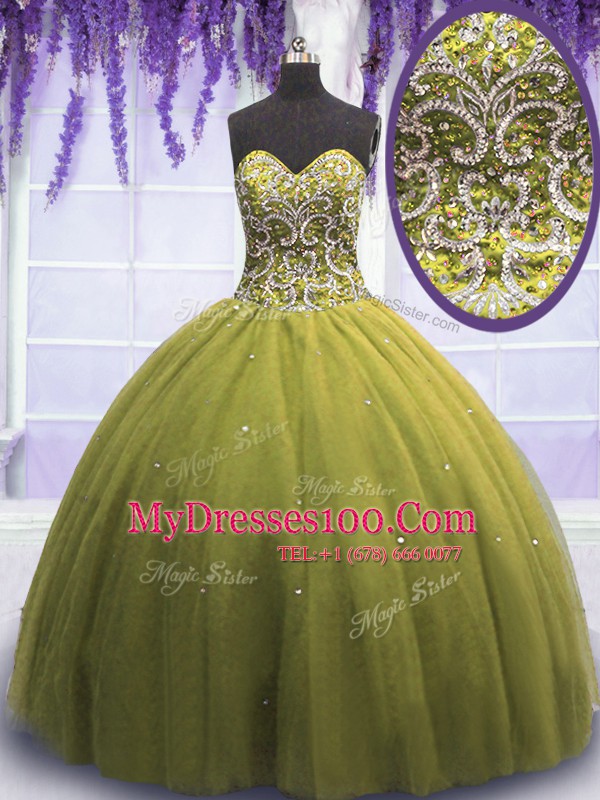 Adorable Sweetheart Sleeveless Tulle Quince Ball Gowns Beading and Appliques Lace Up