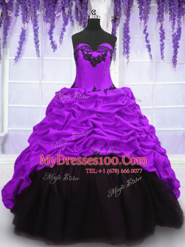 Best Sleeveless Sweep Train Lace Up With Train Appliques and Pick Ups Sweet 16 Dresses