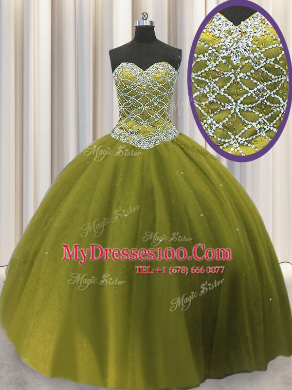 Most Popular Tulle Sleeveless Floor Length Quinceanera Gowns and Beading